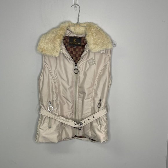 Puffer Vest with Fur Collar - Picture 1 of 9